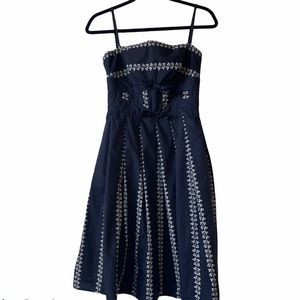 Agnes B. Little Black Dress Flower Pleated Double Bows 36